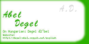 abel degel business card